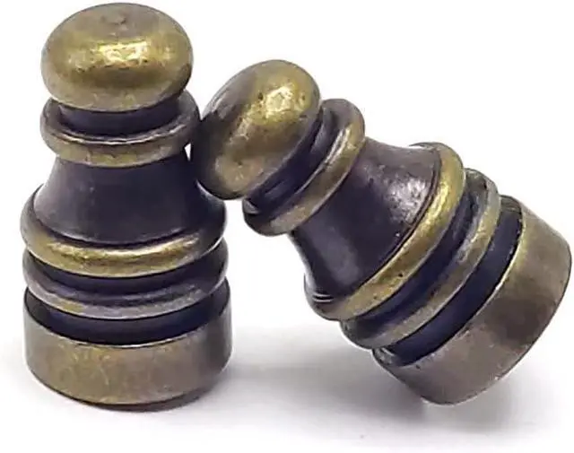 Alt view image 3 of 6 - ECUDIS Pack of 4 Solid Metal Lamp Finials Caps Knob, Antique Brass