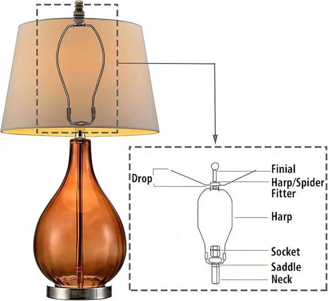 Alt view image 5 of 6 - ECUDIS Pack of 4 Solid Metal Lamp Finials Caps Knob, Antique Brass