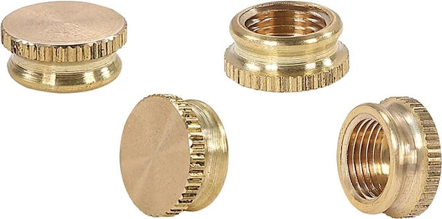 Main image of Aspen Creative 21059-06-4, Lamp Lock-Up Caps 4Pcs/Pack Steel Brass Cap/Brass Finish