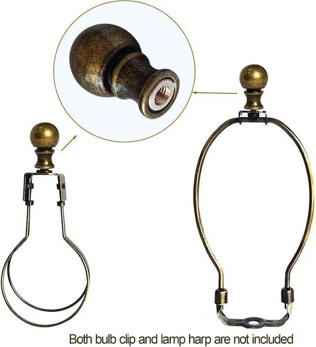 Alt view image 4 of 5 - Lamp Finials 2 Pack, 1/4-27 Thread Antique Brass