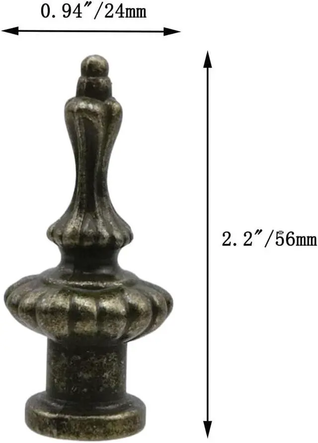 Alt view image 2 of 6 - 4 Pcs Antique Lamp Finial Screw Knob, Bronze Lamp Finial Cap Knob