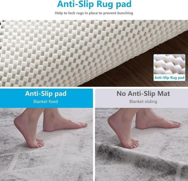 Alt view image 3 of 7 - Non Slip Area Rug Pads Non Skid Rug Gripper 2x3 Feet Extra Thick Pad Anti-Slip Carpet Rug Mats for Hardwood Surface Floors, Keep Rugs Safe and in Place (2 x 3 Ft)