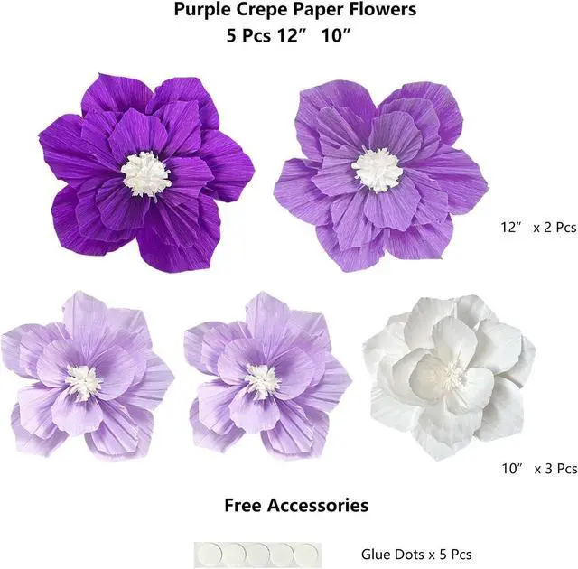 Alt view image 2 of 7 - ANSOMO Purple Paper Flowers 3D Wall Décor Birthday Party Decorations Women