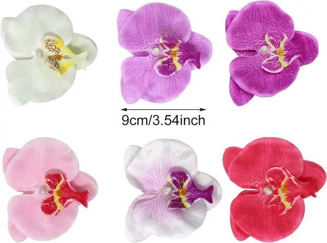 Alt view image 2 of 7 - Honbay 24PCS Fabric Butterfly Orchid Flower Heads Artificial Fake Flowers Heads for Crafts Home Wedding Decoration - 6 Colors