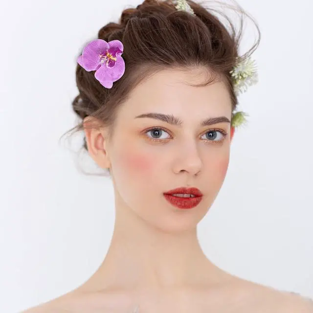 Alt view image 4 of 7 - Honbay 24PCS Fabric Butterfly Orchid Flower Heads Artificial Fake Flowers Heads for Crafts Home Wedding Decoration - 6 Colors