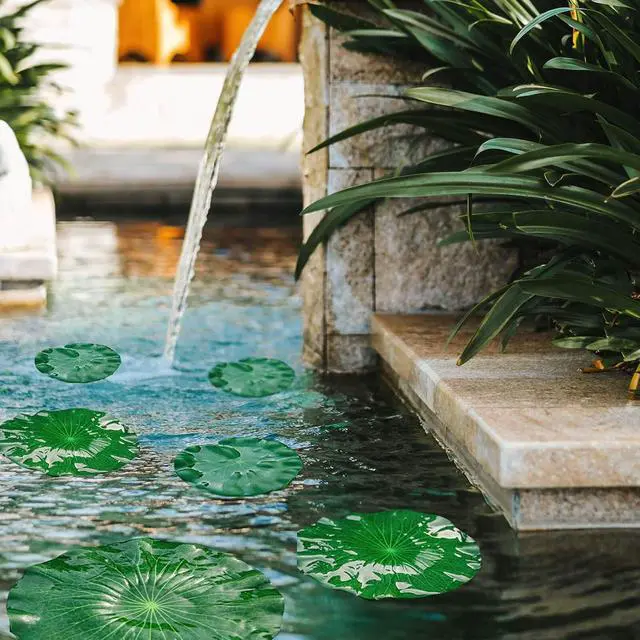 Alt view image 4 of 7 - 12Pcs Lily Pads for Ponds, Artificial Floating Foam Lotus Leaves