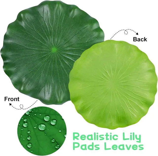 Alt view image 7 of 7 - 12Pcs Lily Pads for Ponds, Artificial Floating Foam Lotus Leaves