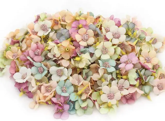 Main image of Sorrento Crafts Mini Silk Daisy 50pcs 2.5cm Multicolor Artificial Flowers Heads Diy0 Scrapbooking Home Wedding Christmas Decoration Garland Wreath Accessories Craft(Color 1)