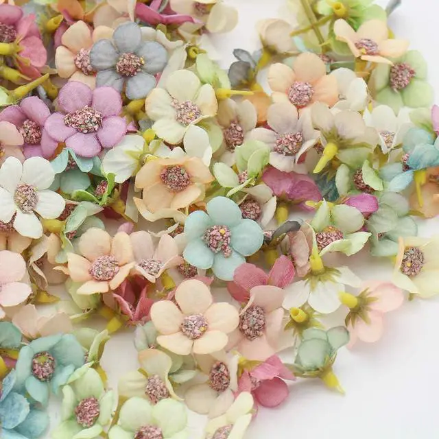 Alt view image 2 of 5 - Sorrento Crafts Mini Silk Daisy 50pcs 2.5cm Multicolor Artificial Flowers Heads Diy0 Scrapbooking Home Wedding Christmas Decoration Garland Wreath Accessories Craft(Color 1)