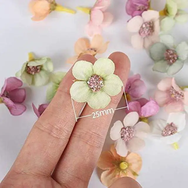 Alt view image 3 of 5 - Sorrento Crafts Mini Silk Daisy 50pcs 2.5cm Multicolor Artificial Flowers Heads Diy0 Scrapbooking Home Wedding Christmas Decoration Garland Wreath Accessories Craft(Color 1)