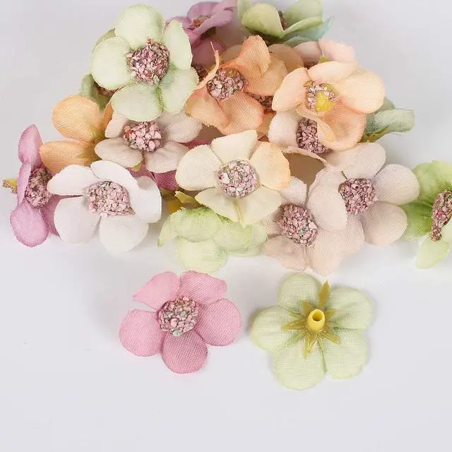 Alt view image 4 of 5 - Sorrento Crafts Mini Silk Daisy 50pcs 2.5cm Multicolor Artificial Flowers Heads Diy0 Scrapbooking Home Wedding Christmas Decoration Garland Wreath Accessories Craft(Color 1)