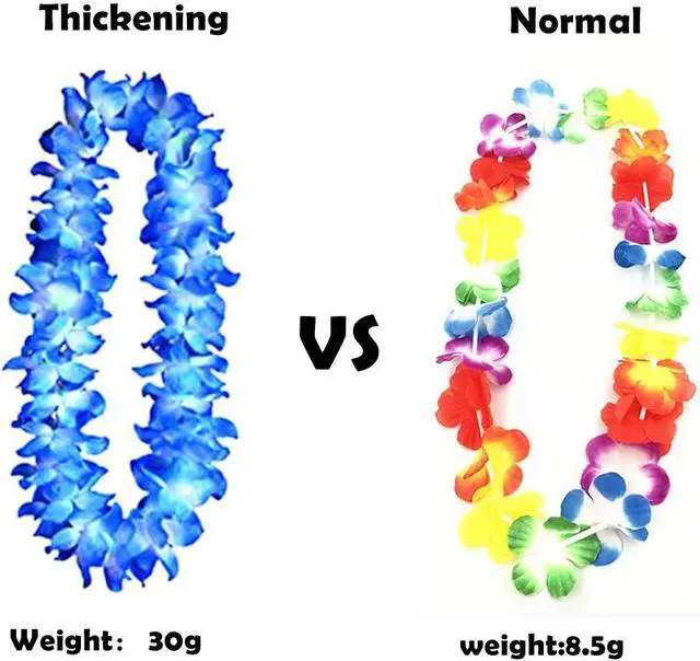 Alt view image 3 of 7 - ALIMITOPIA Hawaiian Hula Leis Dance Wreath Garland Artificial Flowers Fabric Neck Loop for Luau Party Costumes (Blue;4pcs)
