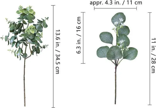 Alt view image 3 of 7 - Bulk Artificial Silver Dollar Eucalyptus Leaves Picks Stems and Faux Branches for Vase Bouquets Floral Arrangement Wreath Rustic Farmhouse Greenery Decoration