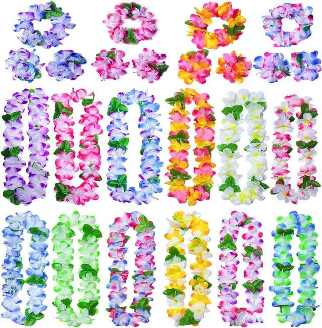 Main image of FreshDear Hawaiian Leis Bulk (12 Necklaces 4 Headbands 8 Wristbands)