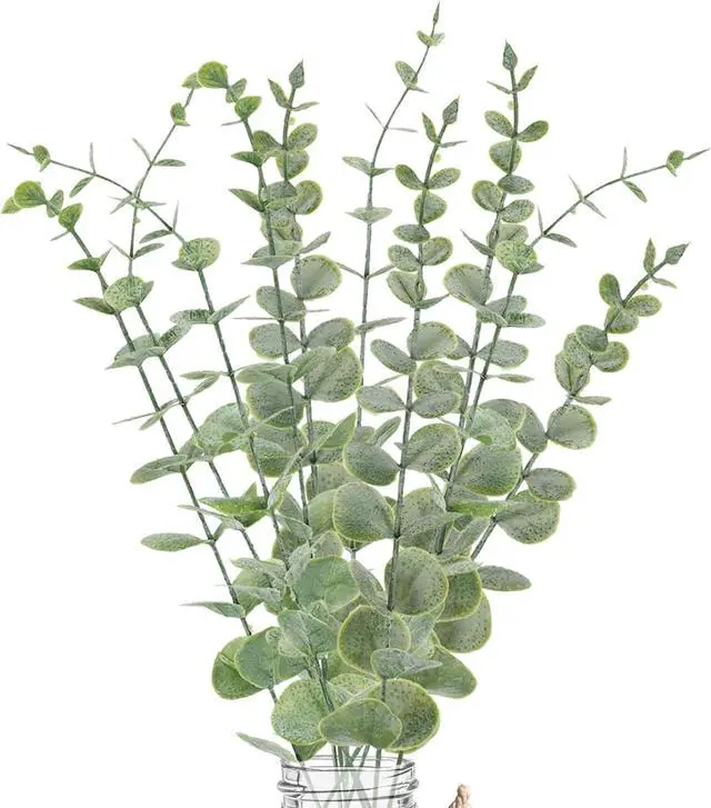 Main image of 10pcs Eucalyptus Stems Artificial Eucalyptus Leaves Fake Greenery Branches Fake Flowers for Wedding Centerpiece Spring Easter Farmhouse Home Decoration