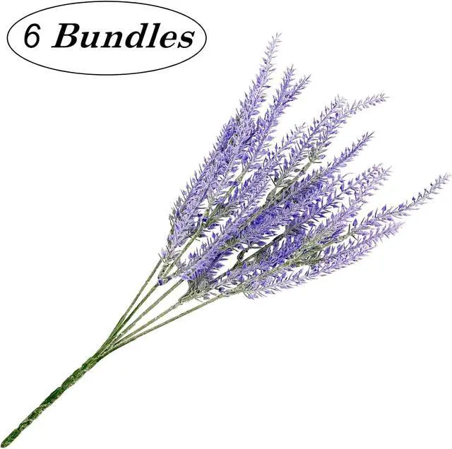 Alt view image 2 of 6 - 6 Bundles Artificial Lavender Stems, 15-inch Purple Faux Flowers