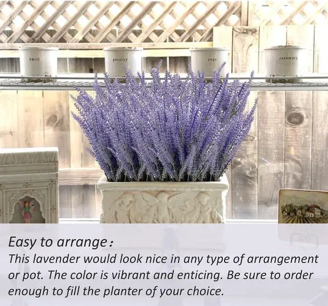 Alt view image 5 of 6 - 6 Bundles Artificial Lavender Stems, 15-inch Purple Faux Flowers