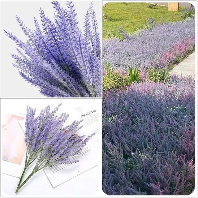 Alt view image 6 of 6 - 6 Bundles Artificial Lavender Stems, 15-inch Purple Faux Flowers