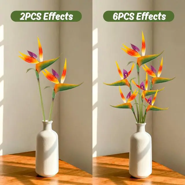 Alt view image 6 of 7 - RAINFLOW Bird of Paradise Artificial Plant - Tropical Flowers Artificial