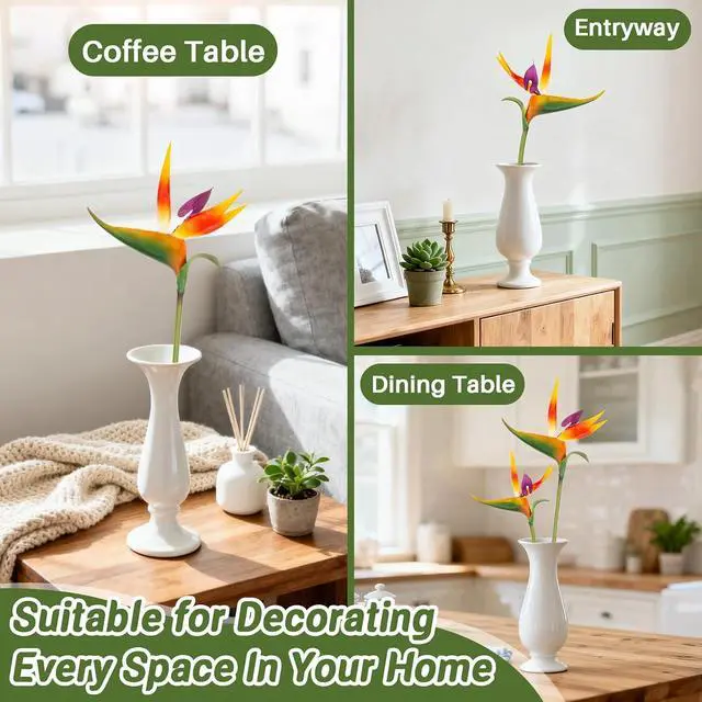 Alt view image 7 of 7 - RAINFLOW Bird of Paradise Artificial Plant - Tropical Flowers Artificial