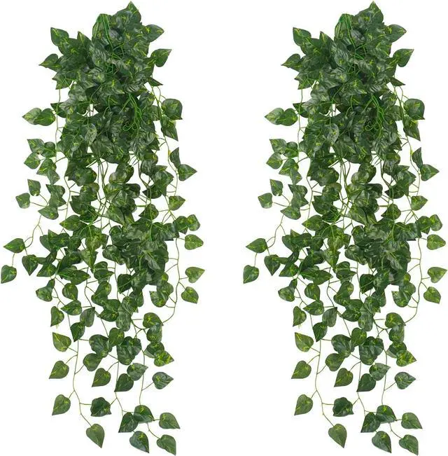 Main image of Uieke 2Pcs Fake Plants for Outside Fake Plant Decor 3.1ft Artificial Hanging Plants Fake Ivy Vine Faux Greenery Vine Plant for Home Room Wall Pot Hanging Planter Indoor Outdoor Décor