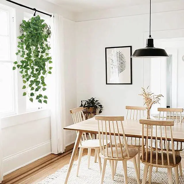 Alt view image 4 of 7 - Uieke 2Pcs Fake Plants for Outside Fake Plant Decor 3.1ft Artificial Hanging Plants Fake Ivy Vine Faux Greenery Vine Plant for Home Room Wall Pot Hanging Planter Indoor Outdoor Décor