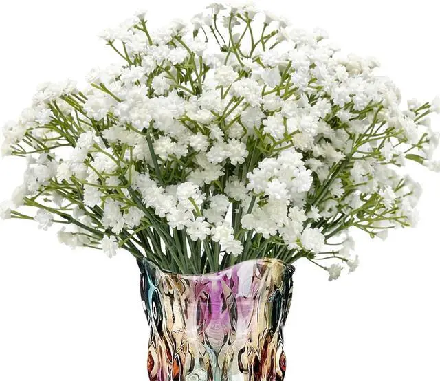 Main image of 6-Pcs 21 Secure-Stem Realistic Artificial White Babys Breath (Gypsophila) Flowers with No-Shedding Design Perfect for Wedding Centerpieces, Home Decor & Vase Fillers
