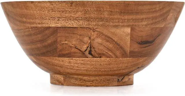 Alt view image 2 of 5 - Acacia Wood Round Shaped Serving Bowl For Fruit,Dessert Platter Centerpiece Dining Living Room Home Kitchen Décor (9" x 9" x 4")