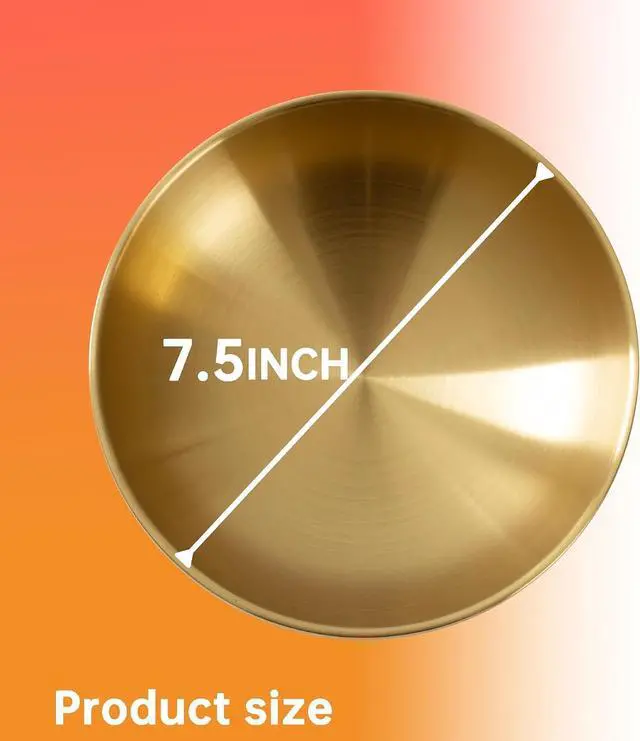 Alt view image 2 of 6 - 7.4 INCH Gold Decorative Bowl, Key Bowl for Entryway Table, Gold Home Decor, Metal Fruit Bowl for Kitchen Counter