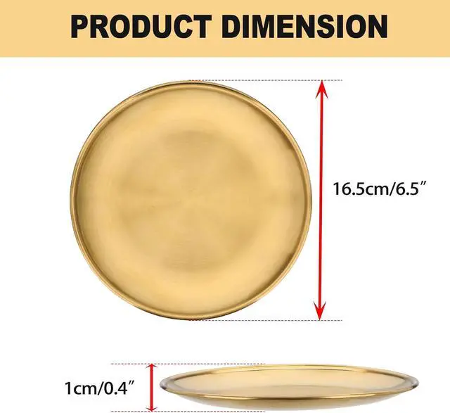 Alt view image 3 of 7 - Small Key Bowl for Entryway Table Decor Gold Candle Plate Key Tray Decorative Metal Jewelry Dish Holder for Vanity Kitchen Counter Coffee Table