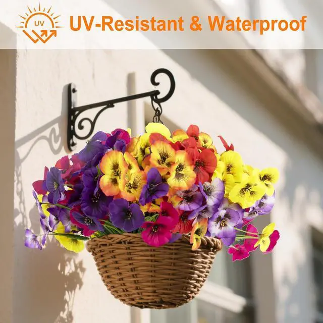 Alt view image 2 of 7 - 18 Bundles Artificial Flowers for Outdoors Faux Silk Flower UV Resistant