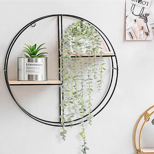 Alt view image 2 of 7 - Decorative Hanging Plants for Shelf, Faux Ivy Eucalyptus Vine, Fake Greenery in White Bigger Pot (Light Green, 1PCS)