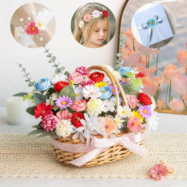 Alt view image 2 of 7 - 66PCS Fake Flower Heads for Crafts, Mini Artificial Flowers, Multicolor