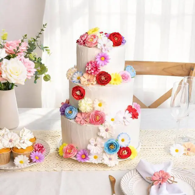 Alt view image 3 of 7 - 66PCS Fake Flower Heads for Crafts, Mini Artificial Flowers, Multicolor
