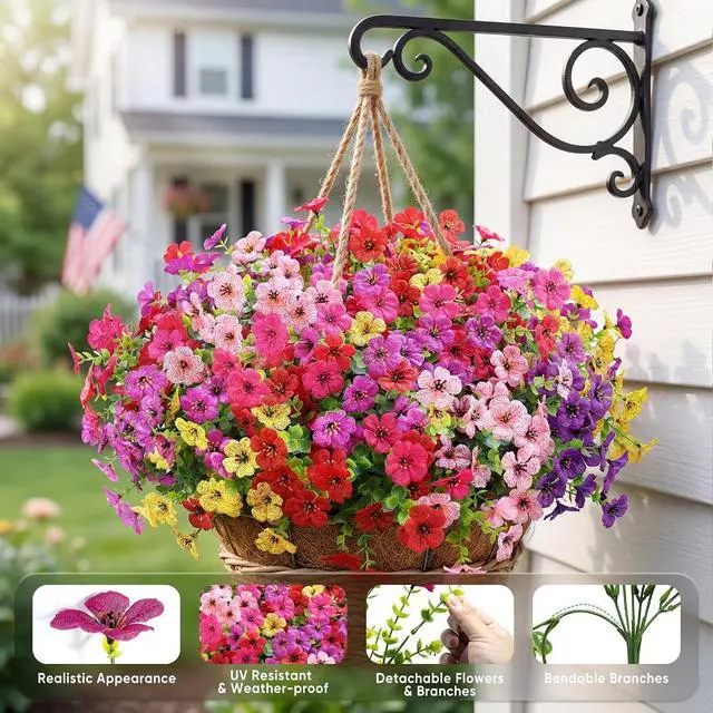 Alt view image 2 of 7 - Artificial Flowers for Outdoors (12, Mix 6color)