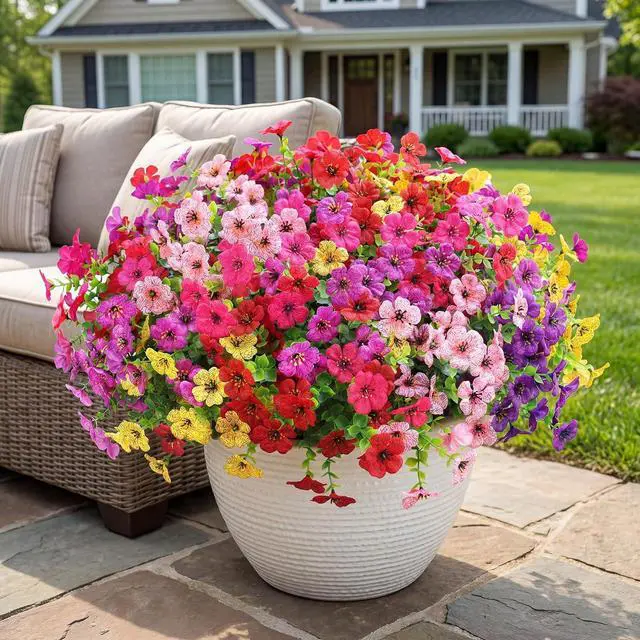 Alt view image 3 of 7 - Artificial Flowers for Outdoors (12, Mix 6color)