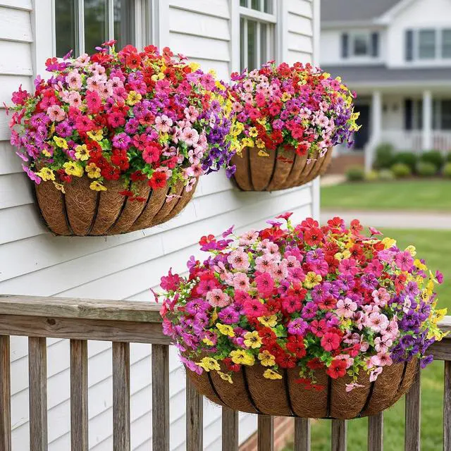 Alt view image 5 of 7 - Artificial Flowers for Outdoors (12, Mix 6color)