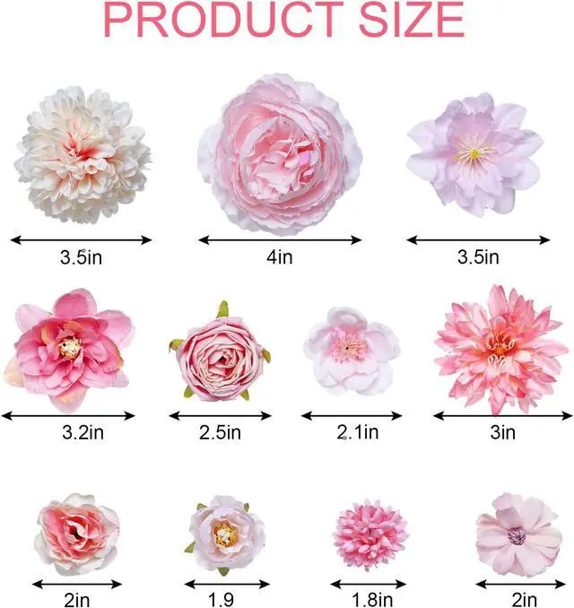 Alt view image 2 of 7 - 27 Pcs Faux Flowers Small Silk Artificial Flower for DIY Multicolor Flowers Craft Supplies for Wedding Party Graduation Home Decor (27, Pink)
