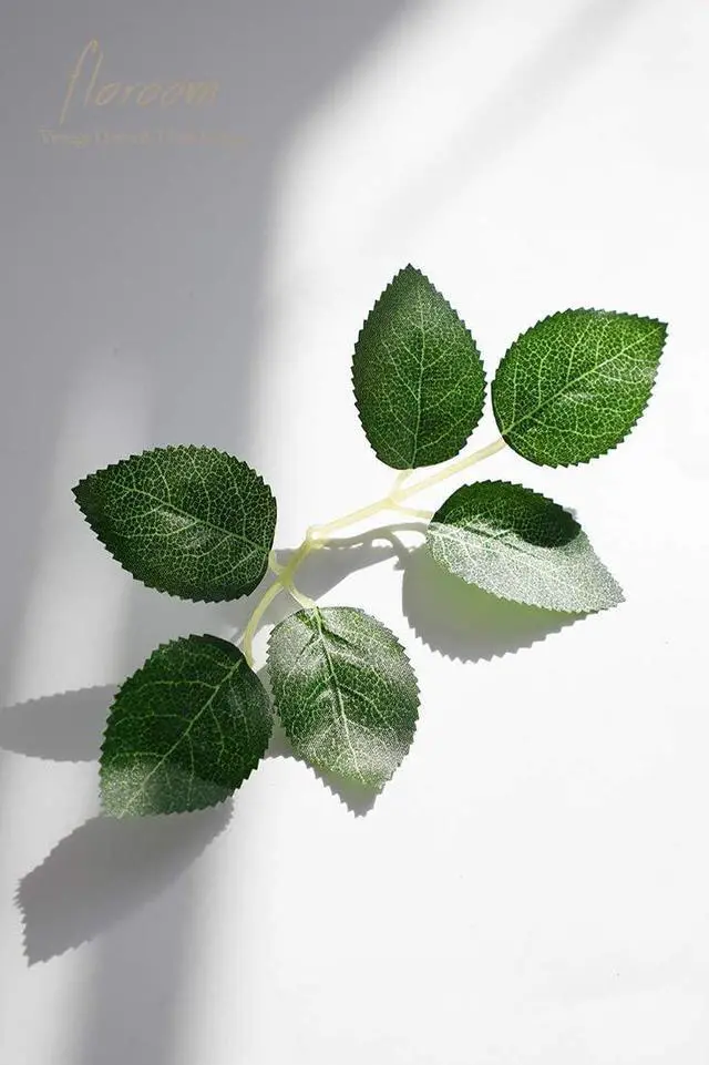 Alt view image 2 of 2 - Floroom Artificial Green Leaves 35pcs Bulk Faux Silk Greenery Fake Rose Flower Leaves for DIY Wedding Bouquets Bridal Shower Centerpieces Home Decorations
