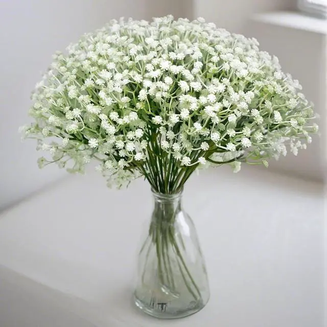 Alt view image 3 of 7 - Artificial Baby Breath Flowers Bulk, 20 Stems Faux Gypsophila for Wedding Bouquets, Bridal Decor, Home Decor Realistic Long-Lasting Fake Flowers, Bendable Stems, 2.8oz, 11.5 Inch White