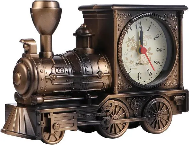 Main image of FAVOMOTO Vintage Retro Train Alarm Clock for Home Office Desk Decor