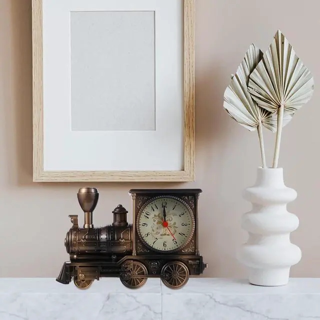 Alt view image 5 of 7 - FAVOMOTO Vintage Retro Train Alarm Clock for Home Office Desk Decor