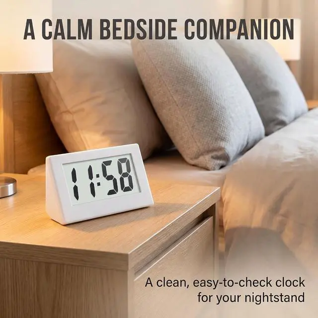 Alt view image 3 of 7 - BWESOO 1PC White Mini Small Car Desk Digital Clock Watch Gauges Mini Digital LCD Screen Travel Desktop Clock Electronic Home Clocks Office Alarm Clocks