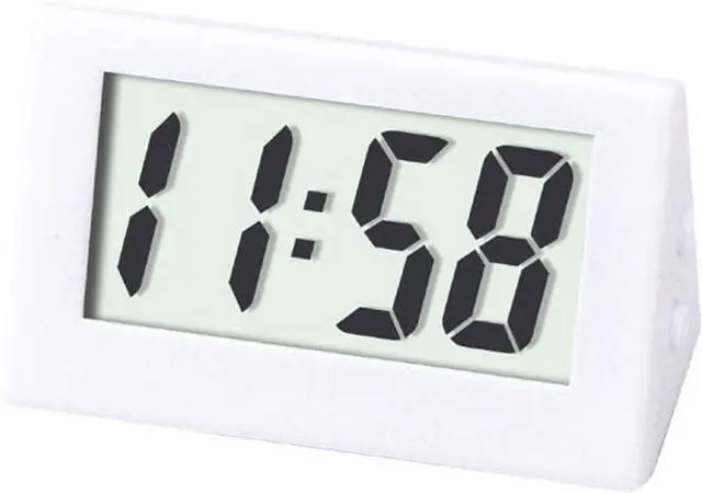 Main image of BWESOO 1PC White Mini Small Car Desk Digital Clock Watch Gauges Mini Digital LCD Screen Travel Desktop Clock Electronic Home Clocks Office Alarm Clocks