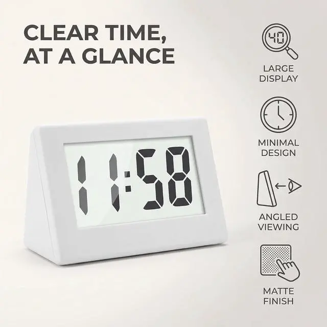 Alt view image 5 of 7 - BWESOO 1PC White Mini Small Car Desk Digital Clock Watch Gauges Mini Digital LCD Screen Travel Desktop Clock Electronic Home Clocks Office Alarm Clocks
