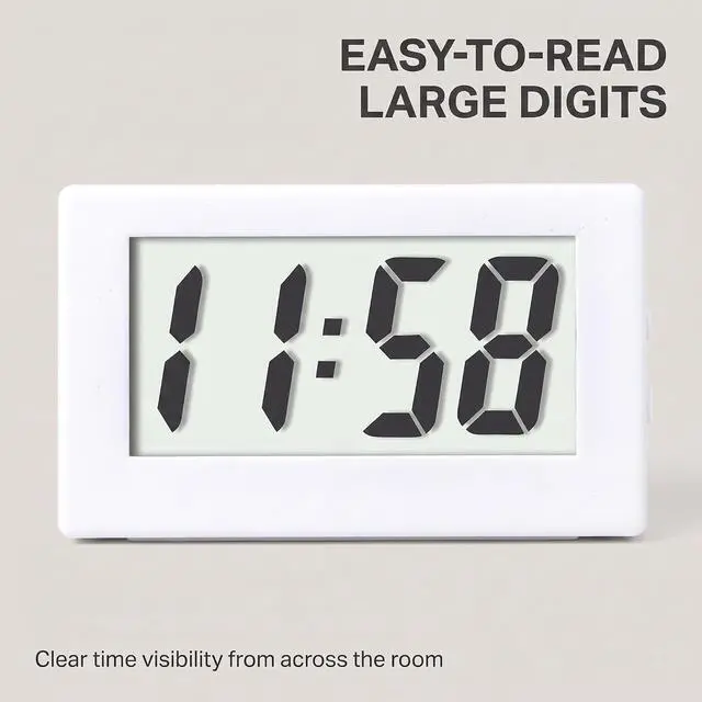 Alt view image 6 of 7 - BWESOO 1PC White Mini Small Car Desk Digital Clock Watch Gauges Mini Digital LCD Screen Travel Desktop Clock Electronic Home Clocks Office Alarm Clocks