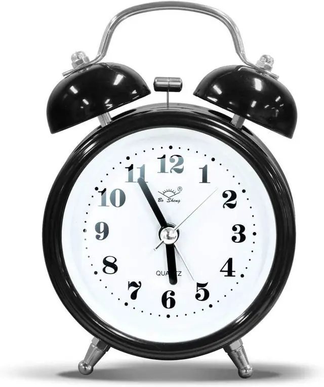 Main image of OWill Twin Bell Alarm Clock with 3D Dial Simple, Super Extra Loudest Ringing for Adults, Heavy Sleepers, Teenagers, Alarm Clocks for Bedrooms, Carbon Battery Operated Retro Vintage Old School Classic