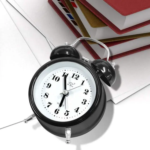 Alt view image 7 of 7 - OWill Twin Bell Alarm Clock with 3D Dial Simple, Super Extra Loudest Ringing for Adults, Heavy Sleepers, Teenagers, Alarm Clocks for Bedrooms, Carbon Battery Operated Retro Vintage Old School Classic