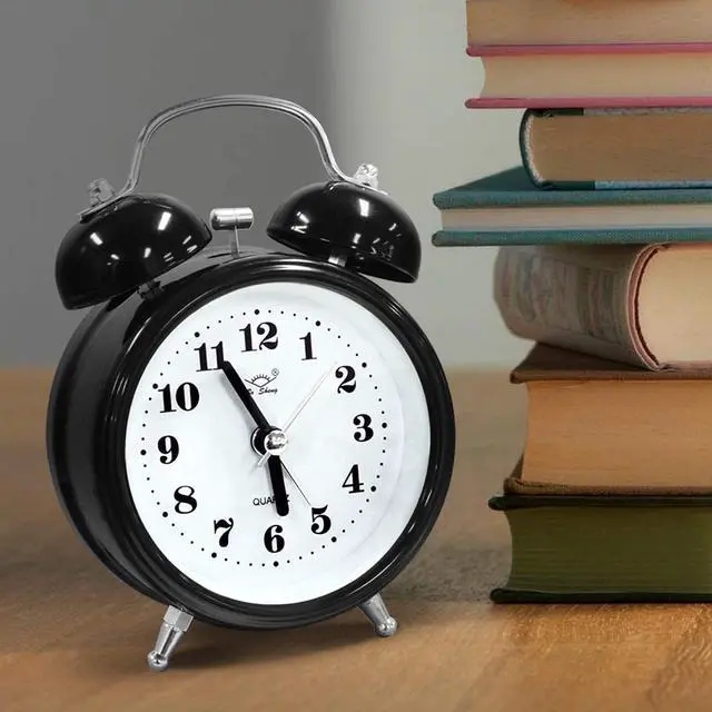 Alt view image 6 of 7 - OWill Twin Bell Alarm Clock with 3D Dial Simple, Super Extra Loudest Ringing for Adults, Heavy Sleepers, Teenagers, Alarm Clocks for Bedrooms, Carbon Battery Operated Retro Vintage Old School Classic