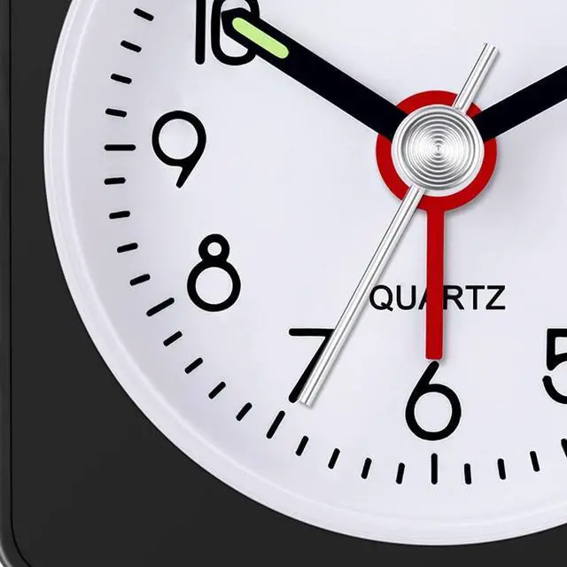 Alt view image 7 of 7 - Travel Analog Alarm Clock, 2.25 inch, Ultra Small Clock with Snooze and Light Function, Super Silent Non Ticking, Battery Operated, Easy Setting